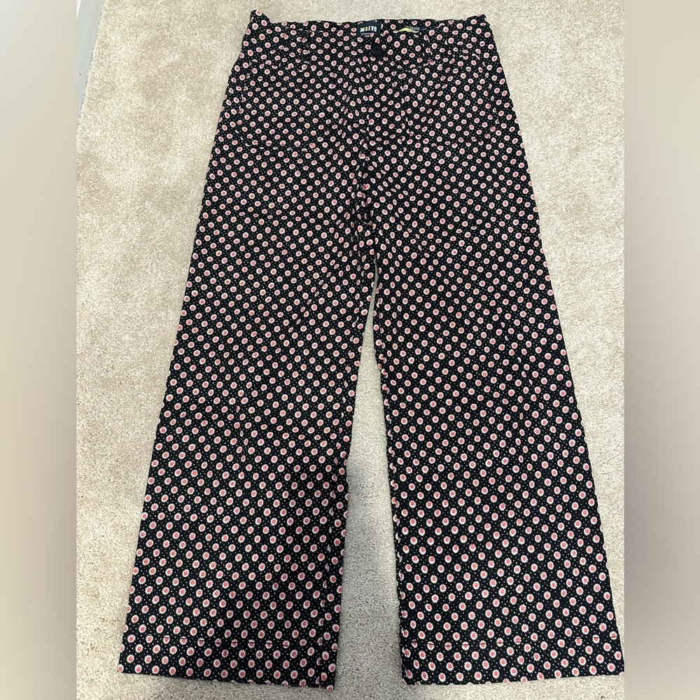 Maeve Black Wide-Leg Pants with Pink Dot Print - Picture 6 of 8